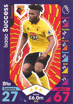 Isaac Success Watford 2016/17 Topps Match Attax #322